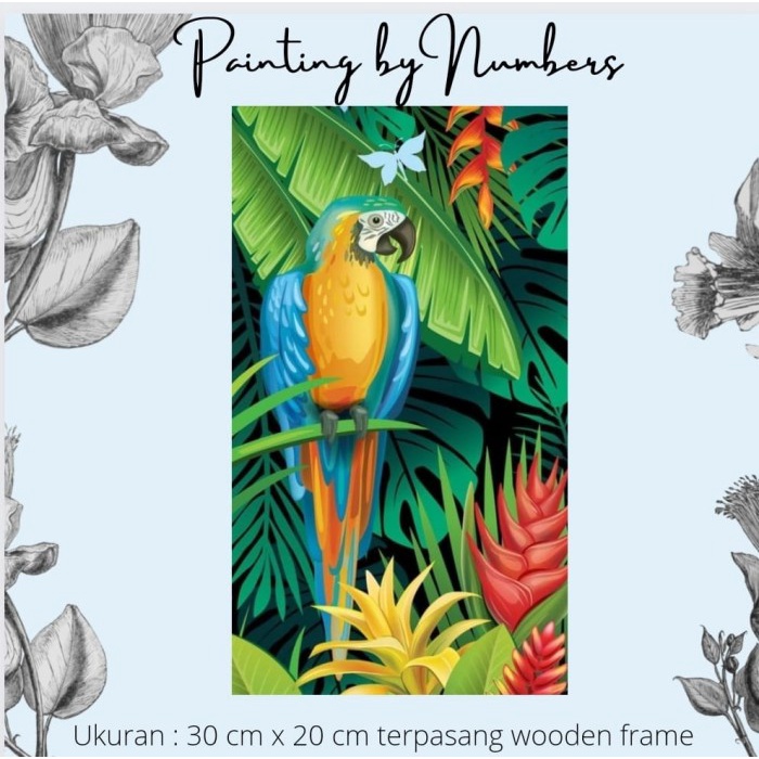 

[TERBARU] DIY painting by number 30x20cm kerajinan tangan - COLOR BIRD