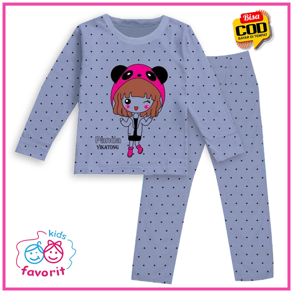 Favorit kids Setelan Piyama anak perempuan lengan panjang celana panjang | baju tidur anak anak Size 1-10 tahun