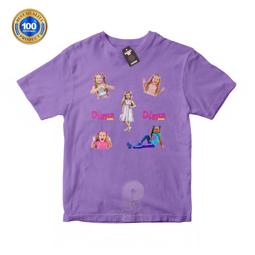 (FREE NAMA) BAJU KAOS ATASAN ANAK MOTIF DIANA/DIANA AND ROMA YOUTUBER ANAK