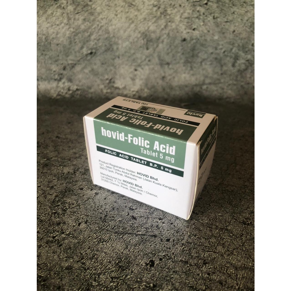 hovid Folic Acid 5mg Ready Stock perbox