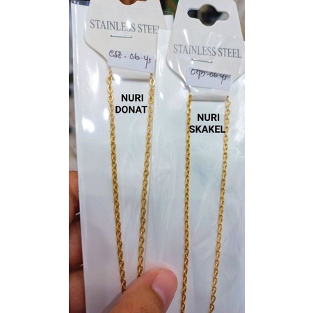 KALUNG NURI KECIL TITANIUM WARNA EMAS 45/50/60CM FASHION PRIA WANITA MURAH KUALITAS BAGUS