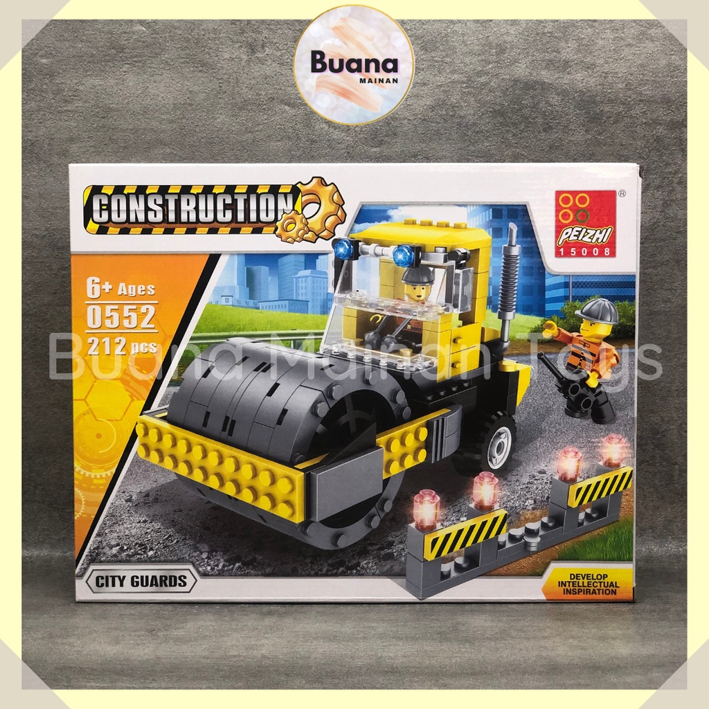 BRICKS PEIZHI CITY CONSTRUCTION TRUCK MAINAN EDUKASI ANAK COWO CEWE BRICK BEKO BULDOZER BLOCK 0552