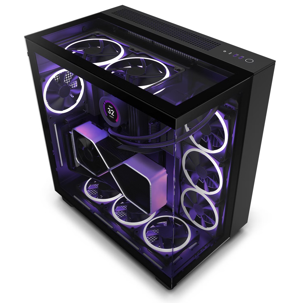 NZXT H9 ELITE Matte Black Tempered Glass ATX Gaming Case