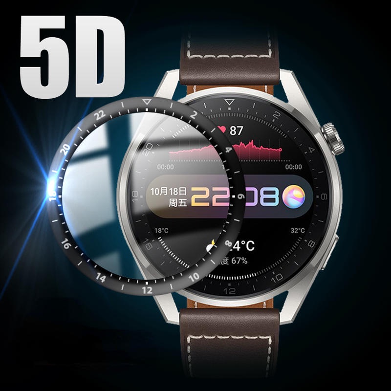 5d Soft Fibre Glass Film Pelindung Untuk Huawei watch Gt3 2 Pro 2e 42mm 46mm 43mm Full Curved Cover Screen Protector Untuk Huawei watch 3pro Fit 2d Smartwatch Film