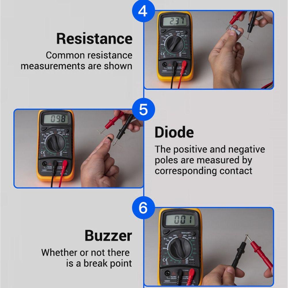 Lanfy Digital Multimeter Genggam AC/DC Ammeter Voltmeter Current Tester Voltage Tester Alat Tukang Listrik Kapasitansi Tester