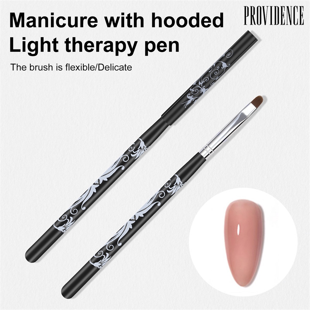 Providence Manicure Pen Bulu Lembut Ukiran Pen Holder Tidak Berbulu DIY Dengan Penutup UV Gel Lukisan Kuku Fototerapi Pena Pasokan Wanita