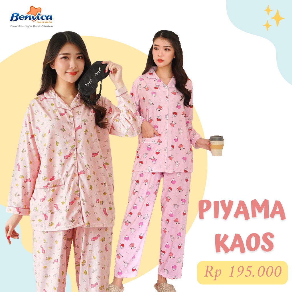 BAJU TIDUR PIYAMA KERAH KAOS GREET