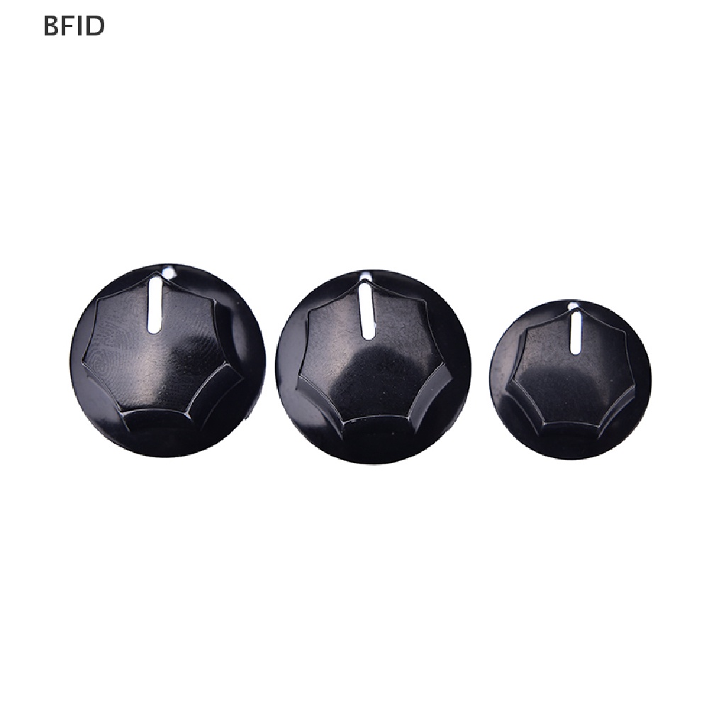 [BFID] 3pcs Tombol Kontrol Nada volume amp Plastik Hitam Gaya vintage jazz bass Gitar [ID]