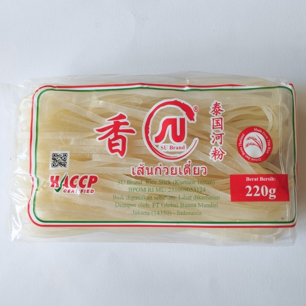 

Kwetiau Kering SU Brand 220gr - Mie Kwe Tiau - Kuetiaw Thailand Rice Stick