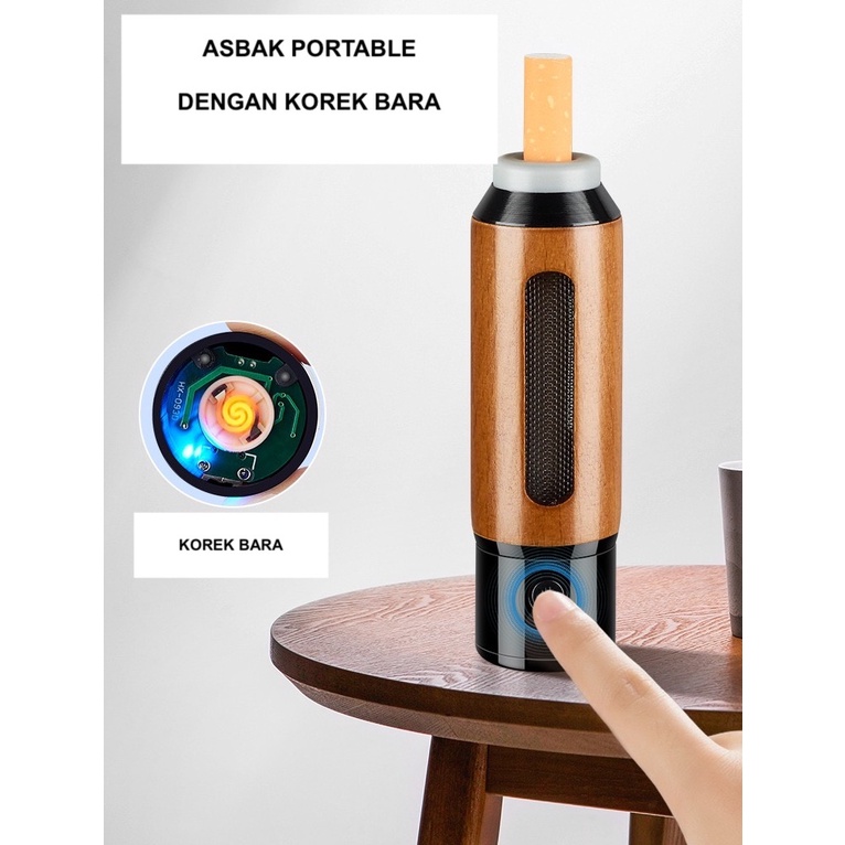 IMPOR PORTABLE ASHTRAY ASBAK H016 ROKOK INSTANT DENGAN KOREK BARA CAS USB