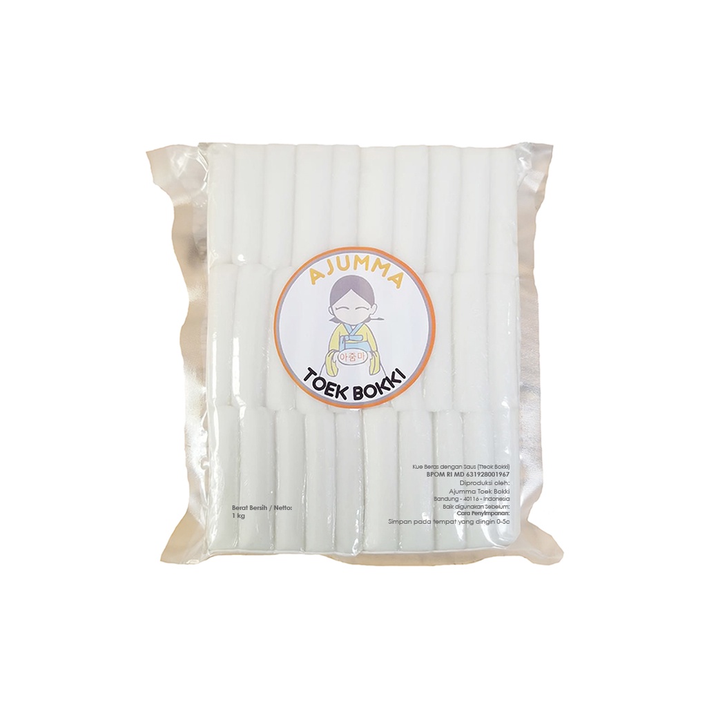 

Ajumma Rice Cake Topokki - Kue Beras Korea Autentik 1kg(tidak termasuk saus)