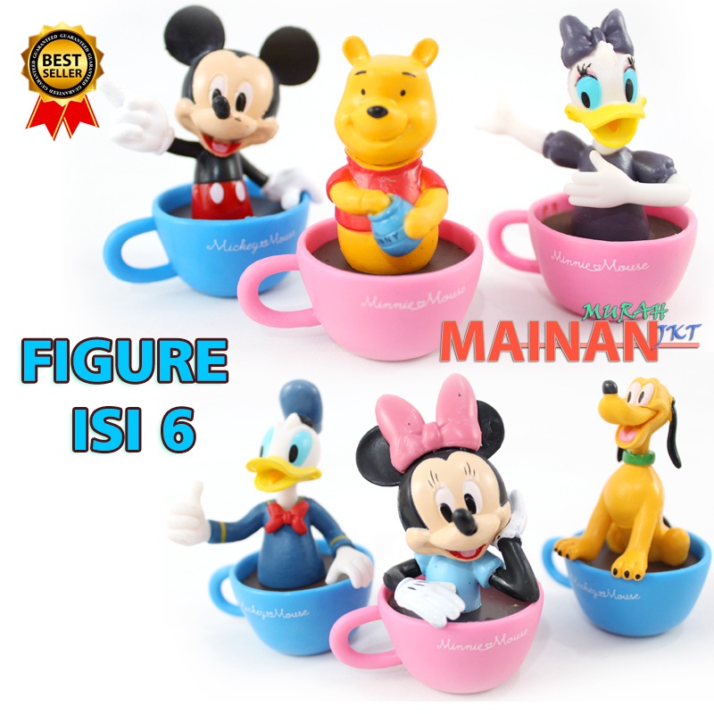 MAINANKEI MAINAN ANAK MURAH ACTION FIGURE MICKEY MOUSE SET 6 PCS TOPPER KUE KADO ULANG TAHUN