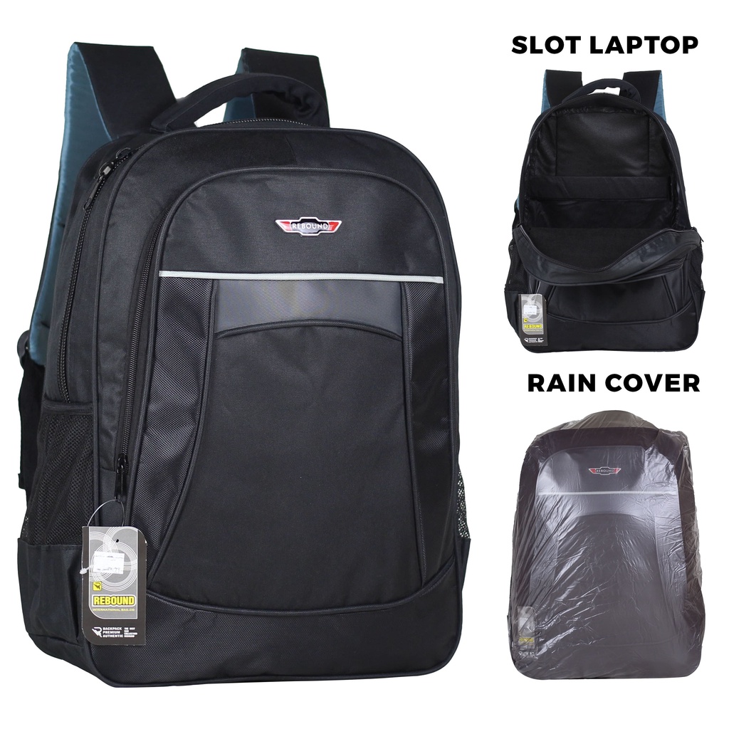 Tas Garis Atas Silver Ransel SD SMP SMA Kuliah Free Raincover Bahan Tebal Dan Awet Harga Murah Terjangkau