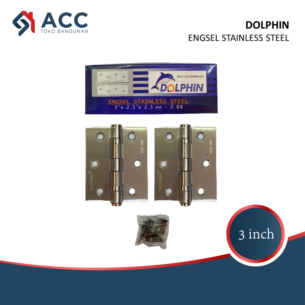 Engsel Pintu Dolphin / Engsel Jendela Dolphin Stainless 3"