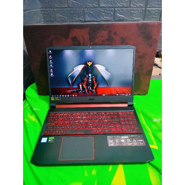 laptop gaming acer nitro 5 an515 - 54 i7 9750h gtx 1650 512gb 8gb seken second bekas