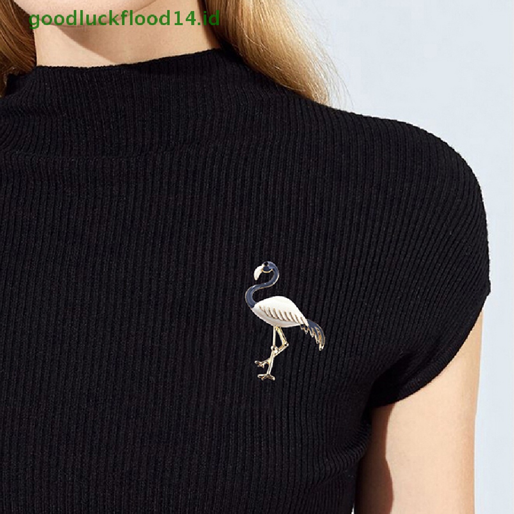 [GOOGFOUR] Desain Baru Enamel Flamingo Burung Bros Hewan Pin Korsase Perhiasan Elegan [TOP]