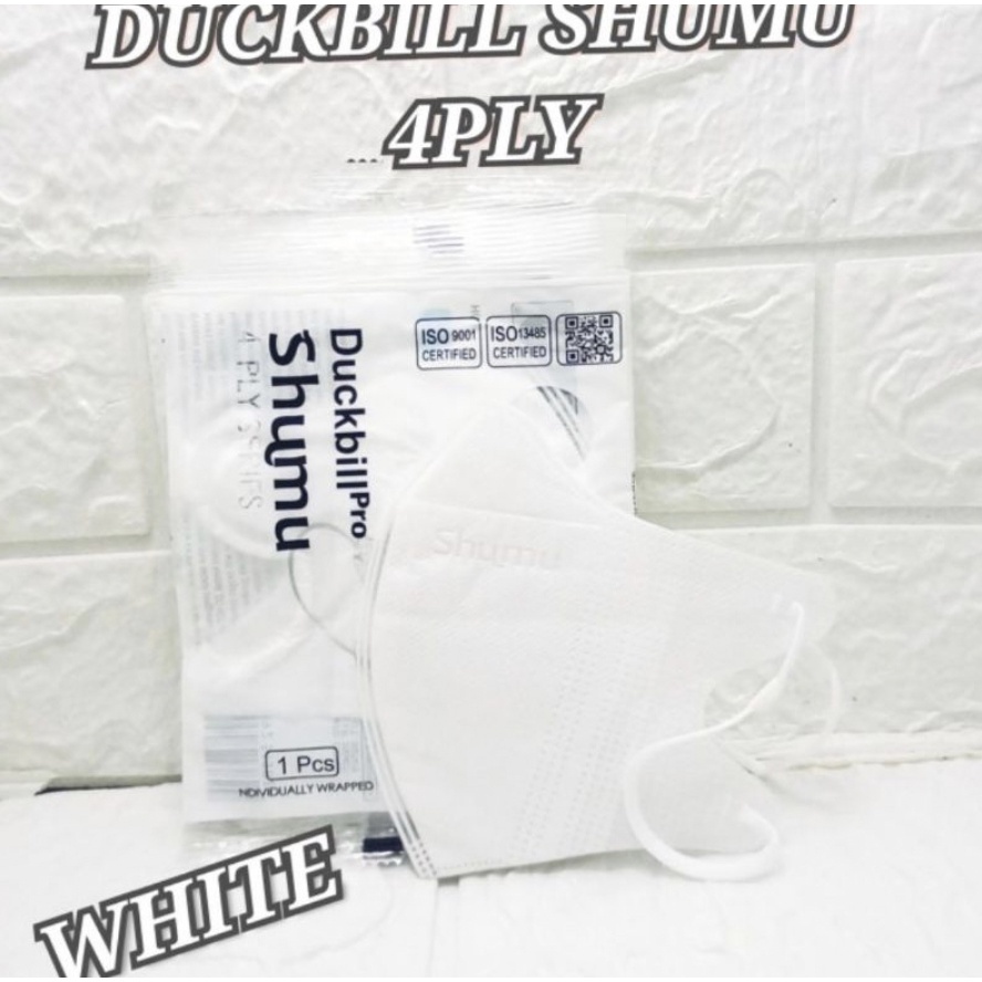 Masker SHUMU Duckbill 4PLY Premium Original isi 2PCS Single Pack (SEGEL PABRIK)