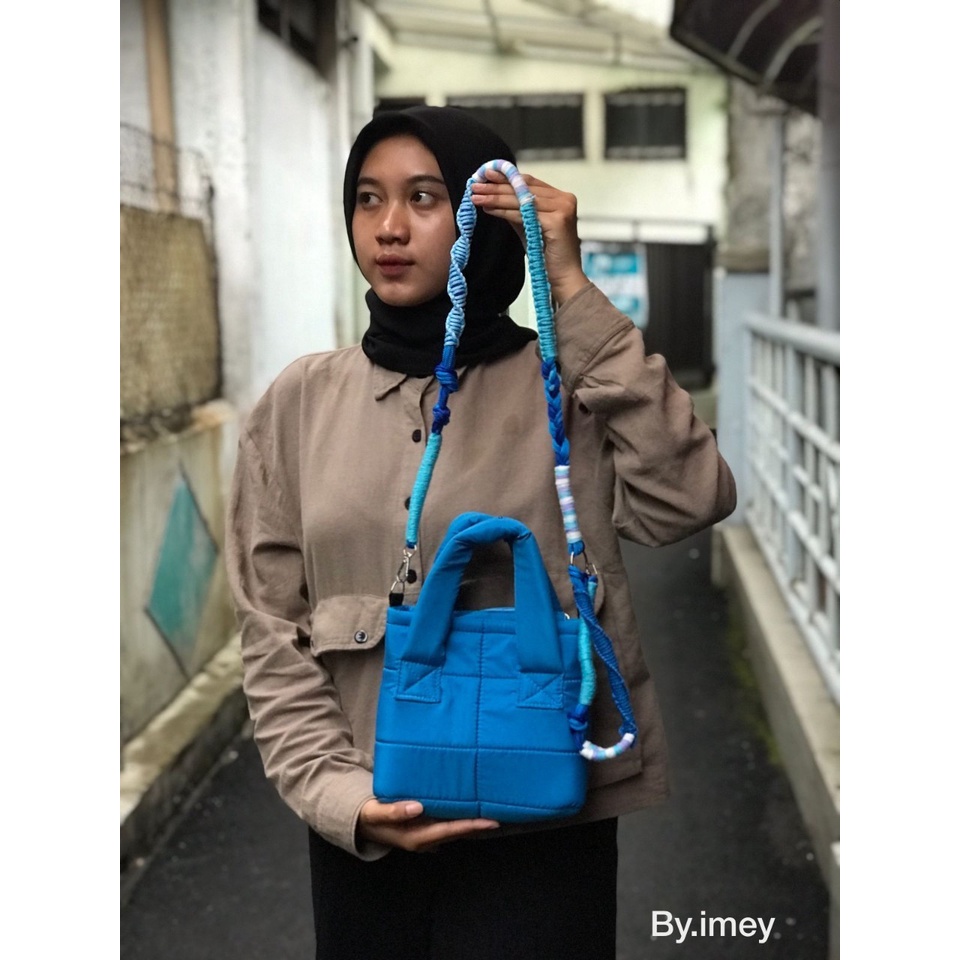 NIQABIS Tas Selempang Wanita Puffy Bag Strap Macrame dan Mutiara Slingbag Cewek Murah