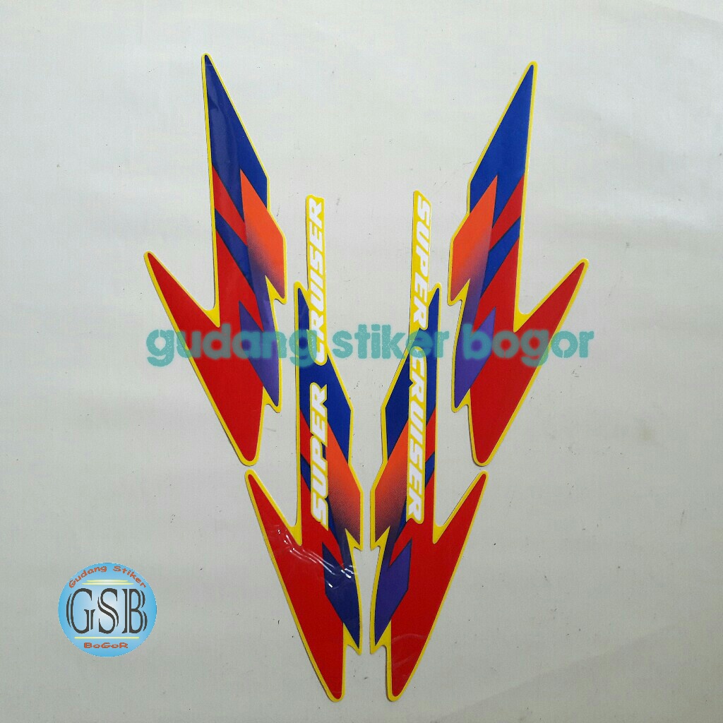striping stiker motor honda Tiger 1997 kuning