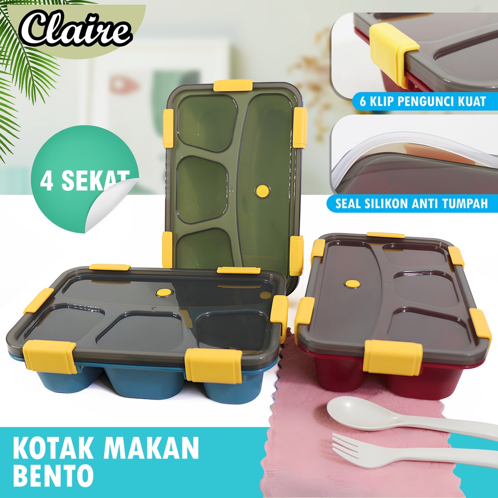 Kotak Bento 4 Lubang A269 / Lunch Box / Kotak Makan 4 Lubang