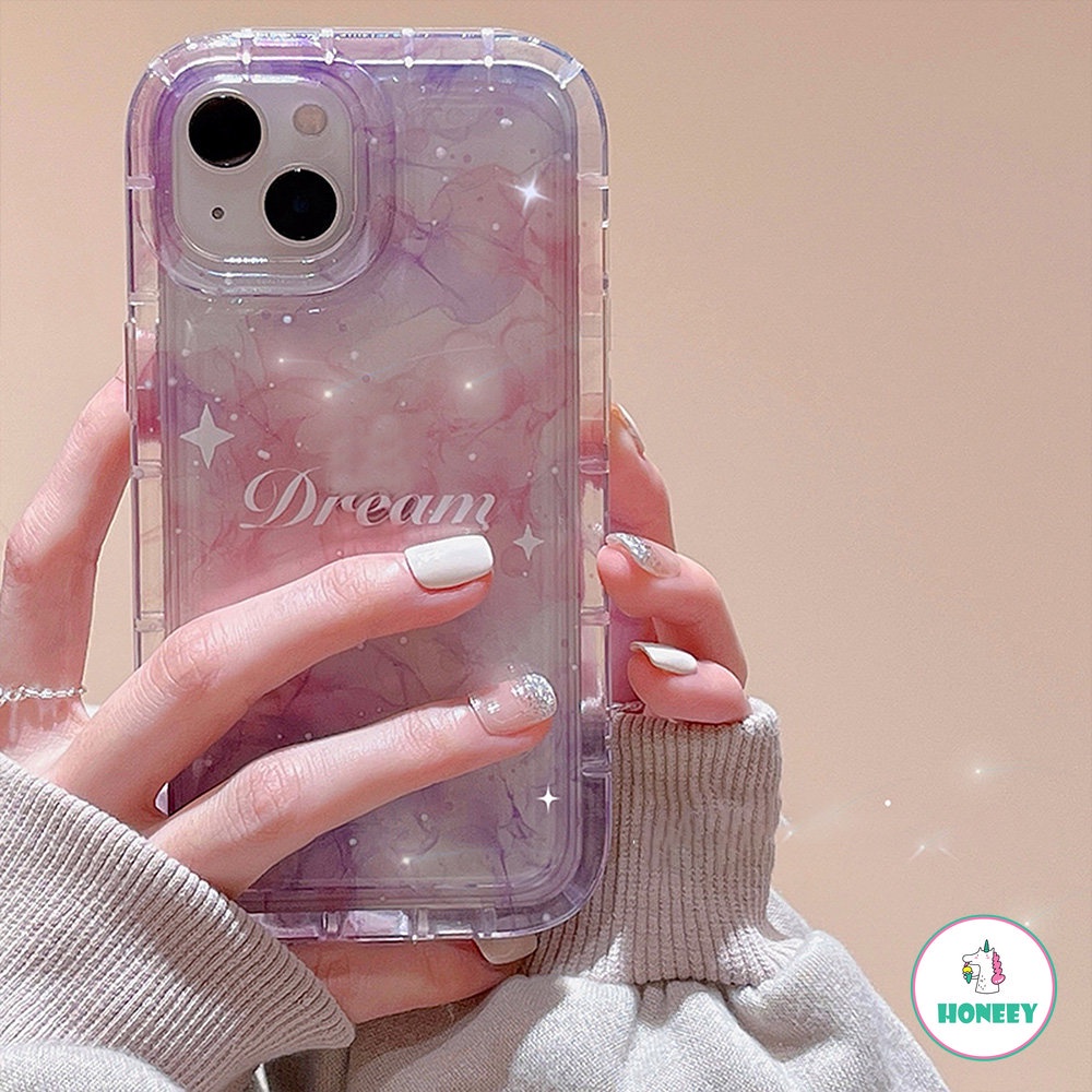 Soft Case TPU Transparan Gradasi Ungu Bintang Bulan Cover IPhone 14 13 12 11 Pro Max