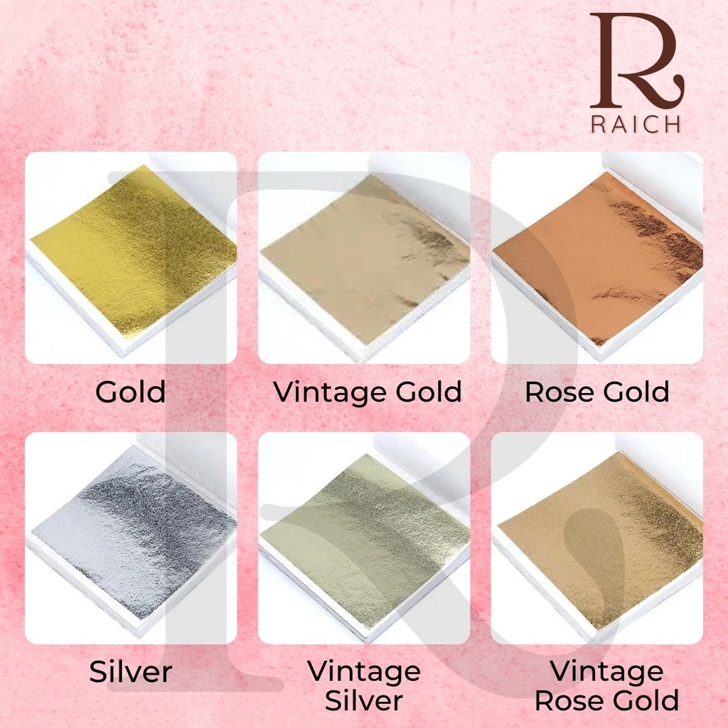 10 Lembar Gold Foil Leaf Sheet Kertas Emas Resin Nail Art Candle Craft Gilded