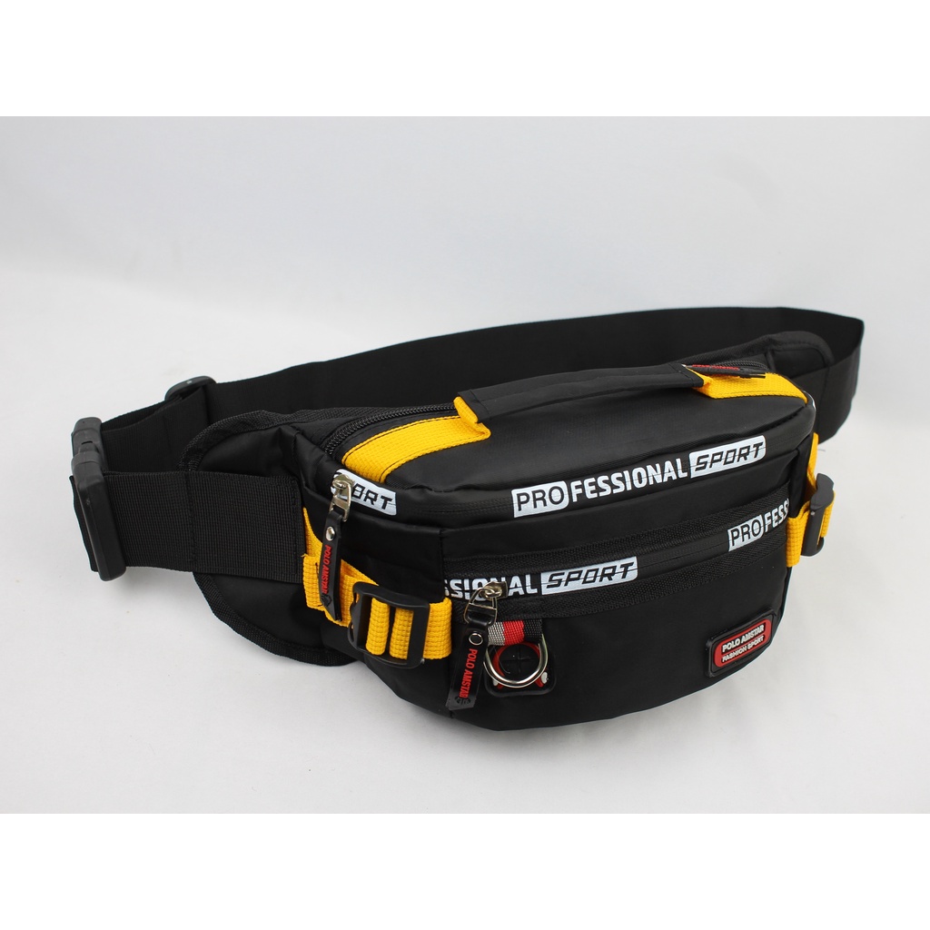 TAS PRIA Waistbag Tas Selempang Pria Terbaru Bahan Nylon Waterproof Original Polo Amstar