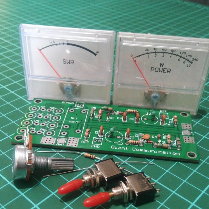 DIY pcb kit panel swr meter power meter vswr line coupler TKH27