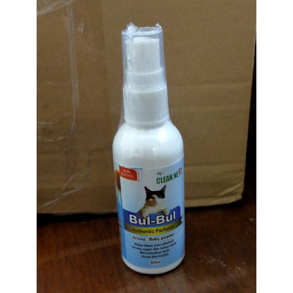 Pewangi Parfum Kucing Bul-bul Aman Terjilat Harum Baby Powder 60ml (Wangi Tahan Lama)