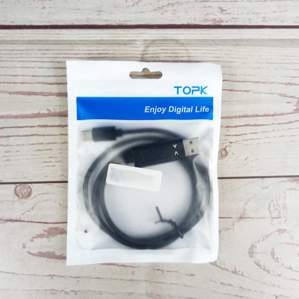 TOPK Kabel Charger USB Type C 3A 1.2M with Voltage Meter - CS0129
