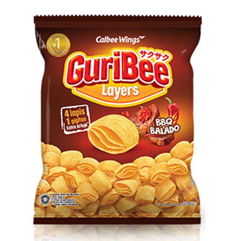 

Guribee Layers Snack Bbq Balado 65Gr