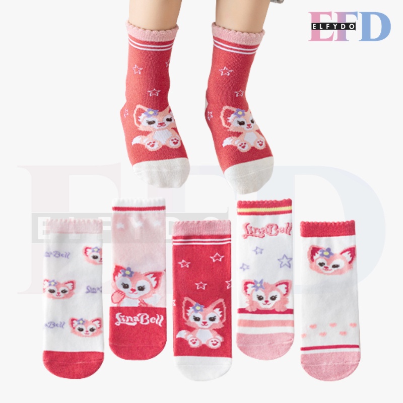 ELFYDO KS31 KAOS KAKI ANAK PEREMPUAN KARAKTER MOTIF LINABELL