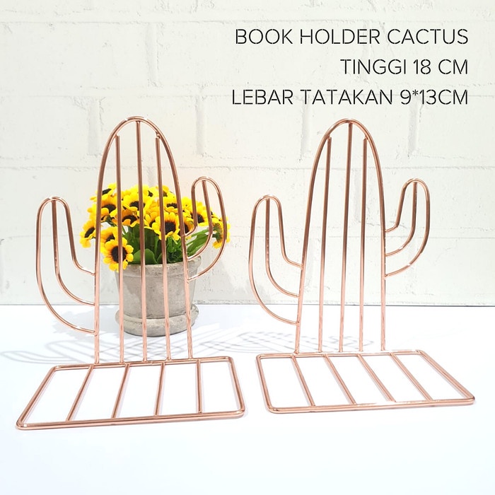 

Terlaris ✨ -ENDBOOK CACTUS | BOOK HOLDER | PEMBATAS BUKU KAKTUS NORDIC STYLE - GOLD- 2.1.23