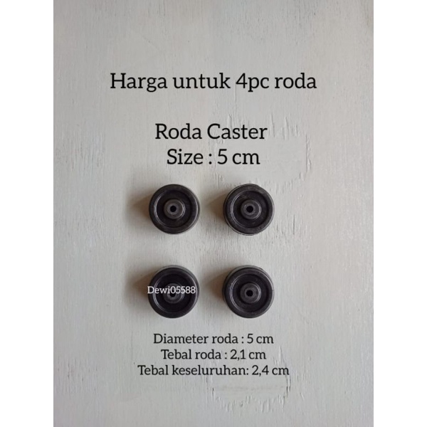 Roda pengganti, Roda koper, Cin cin ring karet, Roda putar 360, Roda black rubber 5cm