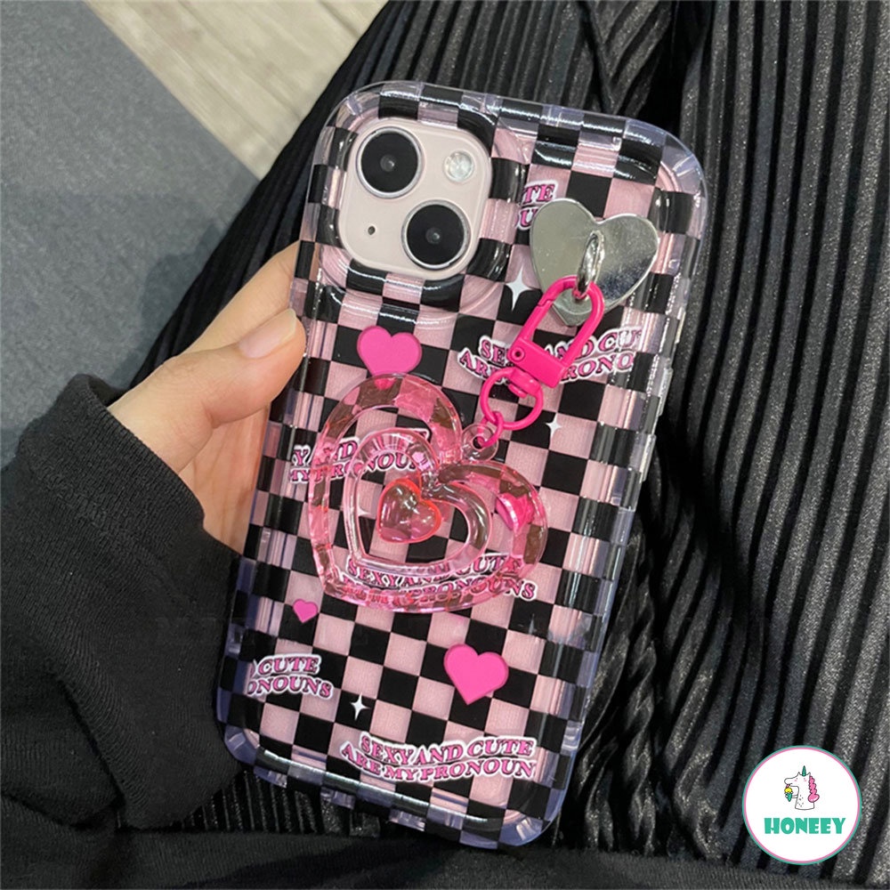 IPHONE Luxury Kisi Cinta Hati Charms Airbag Air Cushion Puff Phone Case Kompatibel Untuk Iphone14 13 12 11 Pro Max Shockproof Lembut TPU Back Phone Cover