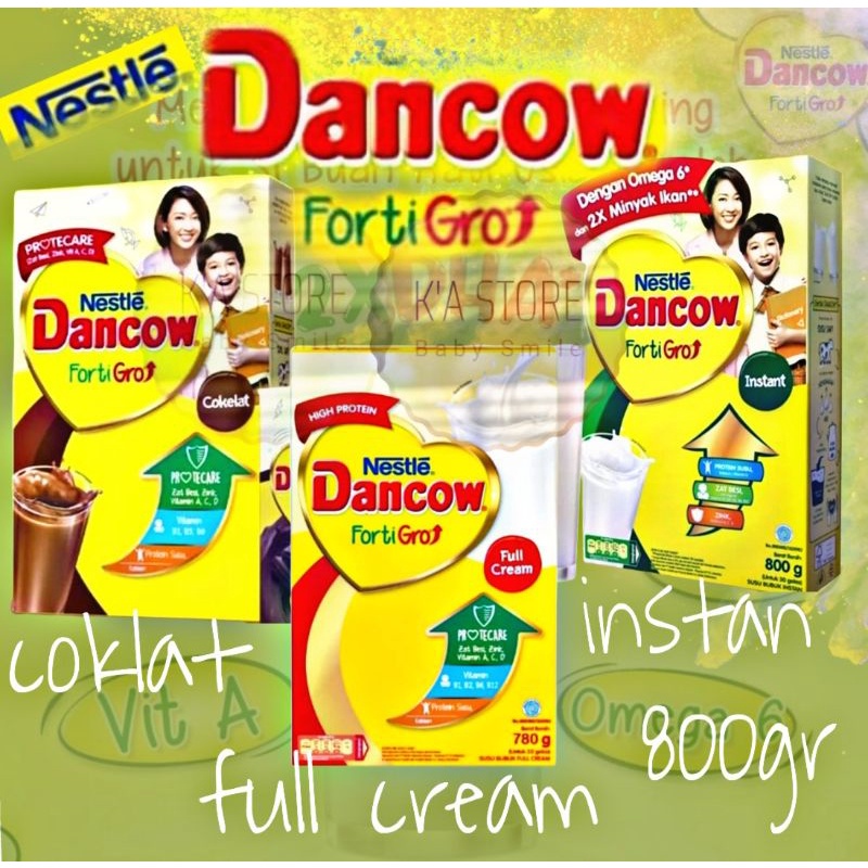 K'A STORE - NESTLE DANCOW FORTIGRO COKLAT | FORTIGRO FULL CREAM | FORTIGRO INSTAN 800gr | Susu Formu