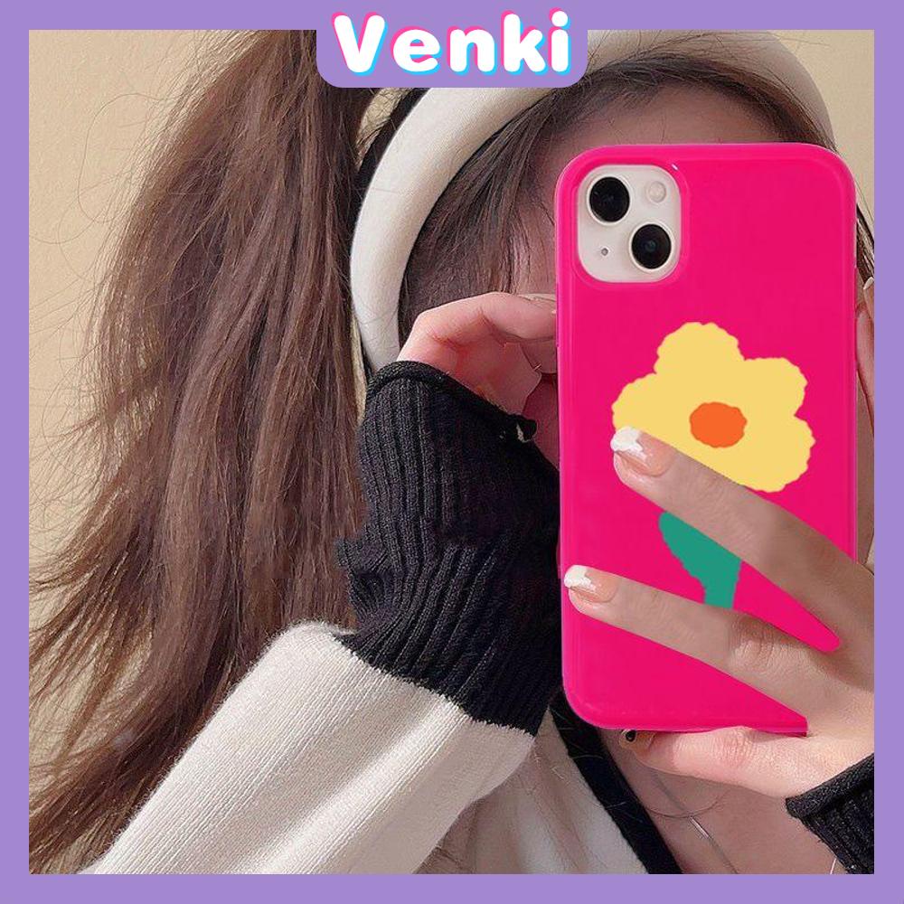 iPhone Case Soft TPU Pink Glossy Candy Case Cute Cartoon Big Flower Camera Protection Shockproof For iPhone 14 13 12 11 Pro Max 7 8 Plus X XR