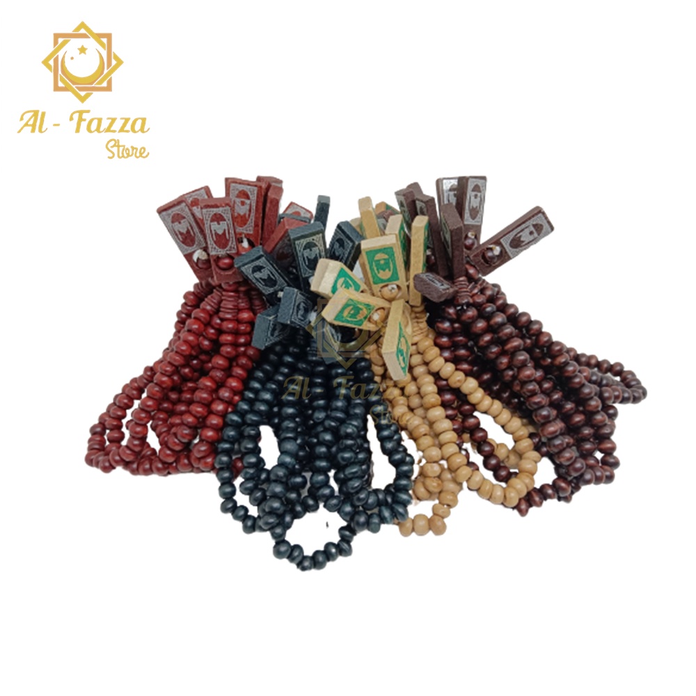 Tasbih Kayu 33 1 Kodi - Tasbeh 33 isi 20 pcs - Tasbih Oleh-oleh Haji &amp; Umroh