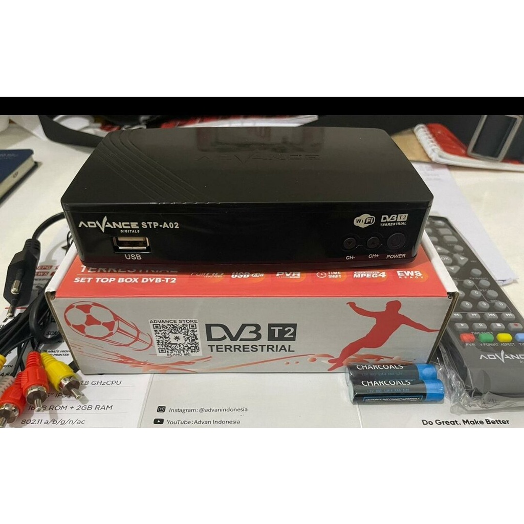 ADVANCE Set Top Box DVB-T2 Model STP-A02 Penerima Siaran Tv Digital | Advance STP-A02 Set Top Box STB Digital DVB Full HD Receiver TV DIGITAL Set Top Box DVB T2 | STB Set Top Box TV Digital Receiver Penerima Siaran Full HD | FMS