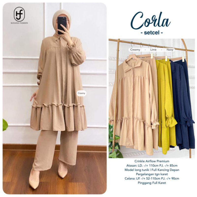 baju setelan Tunik jumbo murah corla set
