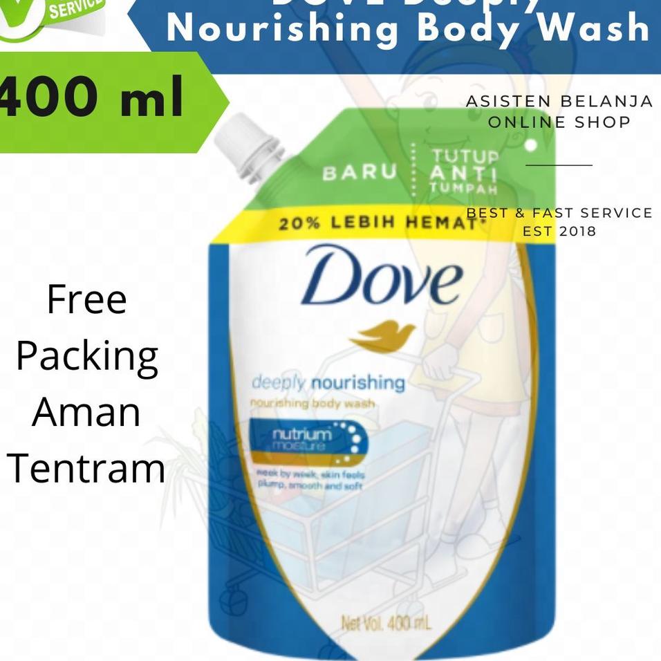 ⚡TOK SIAP 【COD DOVE Body Wash Deeply Nourishing 400ml 400 ml Sabun Mandi Cair Refil Biru Tua Deep No