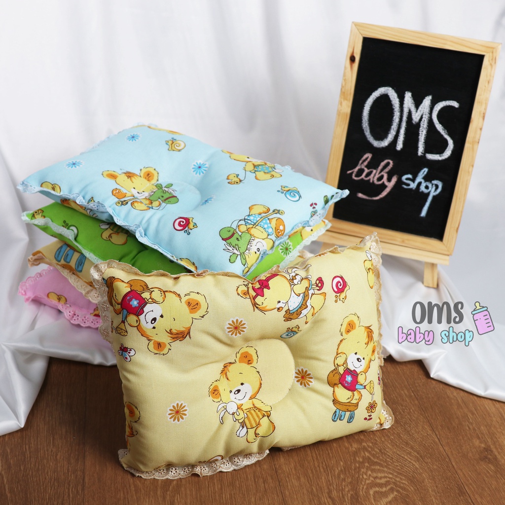 TERMURAH! bantal peyang bayi bahan full katun / bantal newborn anti peyang murah premium by OMS BABYSHOP!