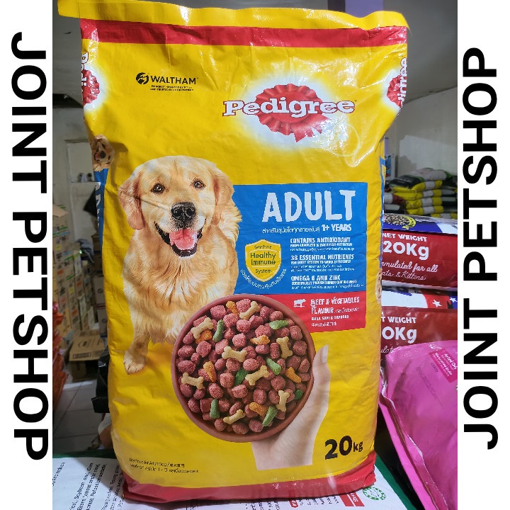 EXPEDISI Makanan Anjing Pedigree Adult Beef &amp; Vegetables Flavour Kemasan 20KG