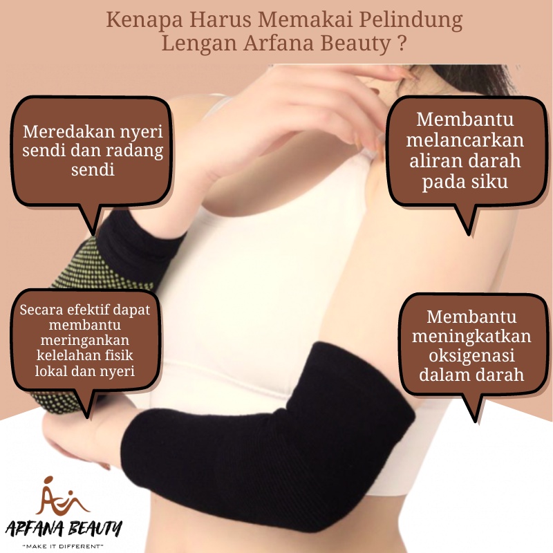 Deker Tangan Siku Terapi Olahraga Tangan Pelindung Tourmaline Manset Olahraga Terapi Panas Penguat Perlengkapan Aksesoris Olahraga Gym Fitness Sport Voli Futsal Tourmaline Siku Import Premium Original