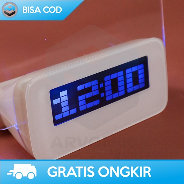 JAM ALARM MEMO BOARD ALARM CLOCK LCD DISPLAY MULTIFUNGSI DESAIN MODERN