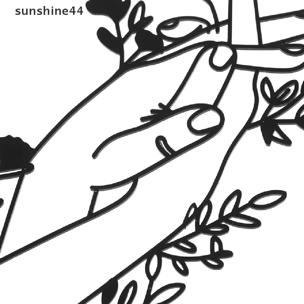 Sunshine 1Pc Sisipan Kue Akrilik Minimalis Art Couple Cake Topper Perlengkapan Pesta.