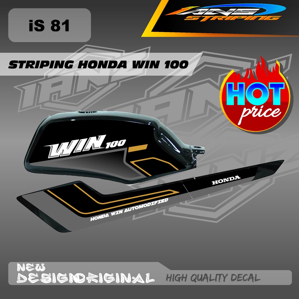 TERMURAH STRIPING BODY WIN 100 CUSTOM  VARIASI HOLOGRAM /NON HOLOGRAM STIKER MOTOR /LIST BODY MOTOR IS81