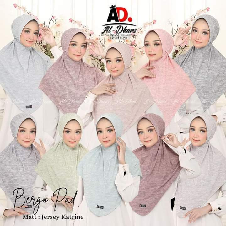 BERGO PAD KATRINE ori aldhans/ jilbab simple ori AL DHANS/ hijab santai ped tali