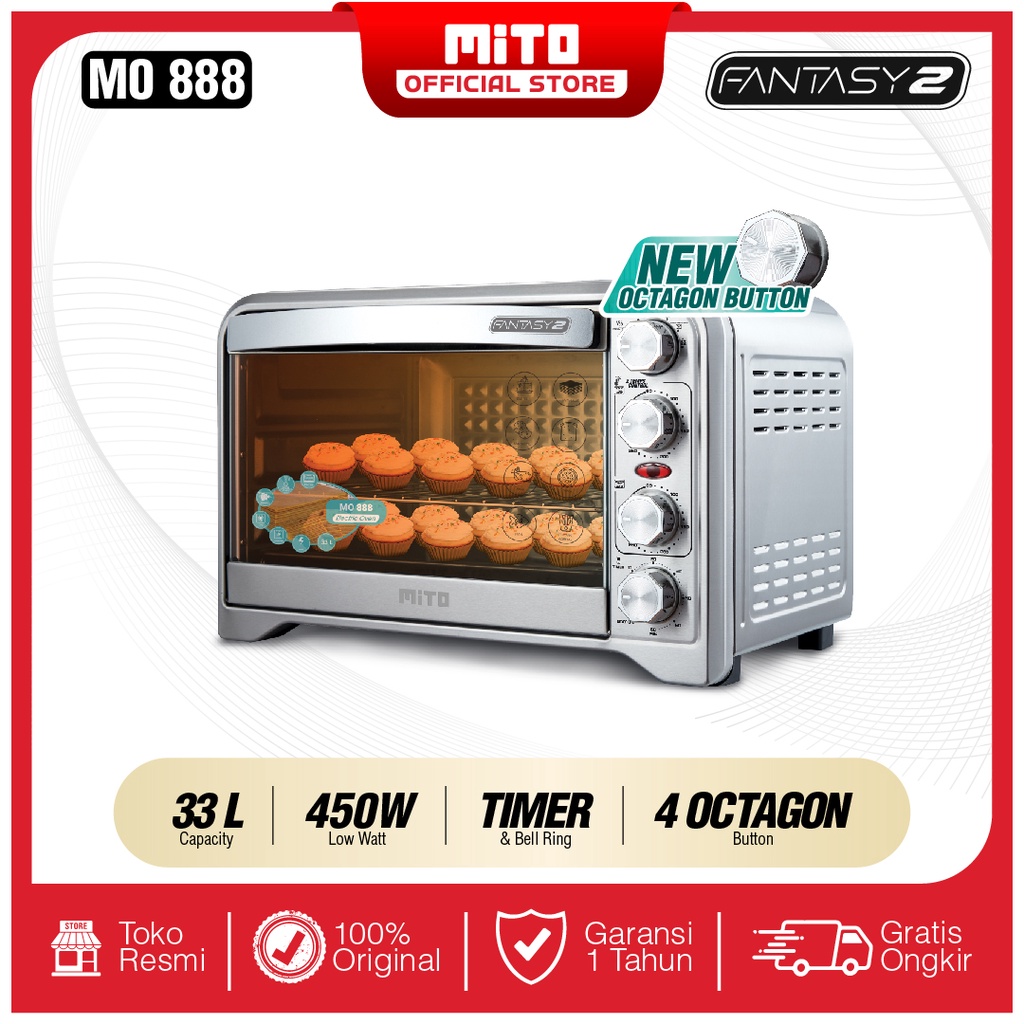 MITO Oven Listrik Fantasy 2 MO888 33L Low Watt Pemanggang Kue