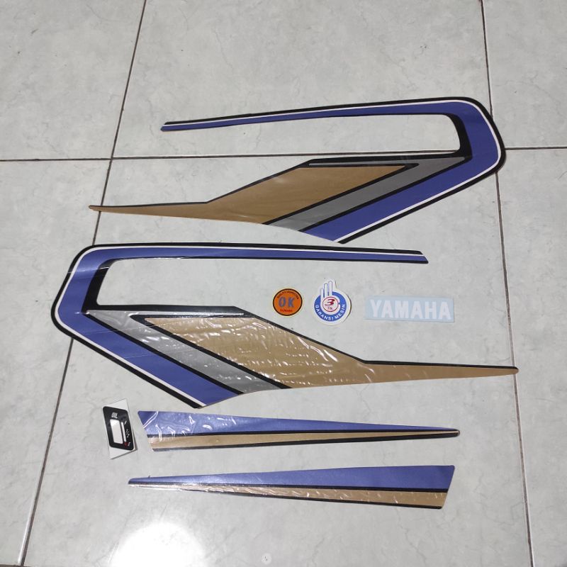 Stiker Stripping Striping Decal graphic Yamaha RX King Kobra 1991 1992 hitam biru SETARA Ori origina